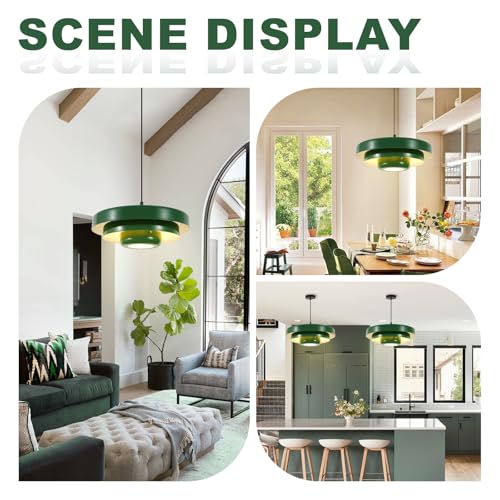 Vintage Green Pendant Light Industrial Adjustable Hanging Light