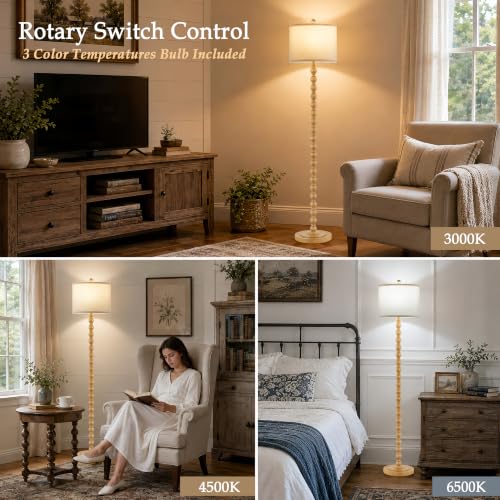 Rustic Floor Lamp for Living Room (Brown)