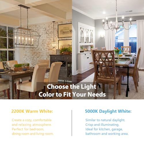 12 Pack Dimmable E12 LED Candelabra Bulbs 60W Equivalent (12 Count)