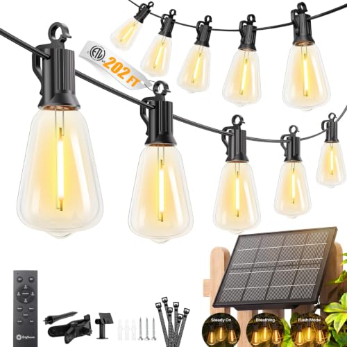202FT Solar String Lights Outdoor Waterproof (202 Foot)