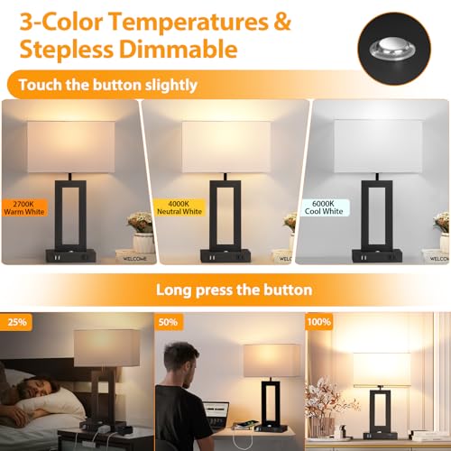 Set of 2 Table Lamps for Bedrooms (2 Count)