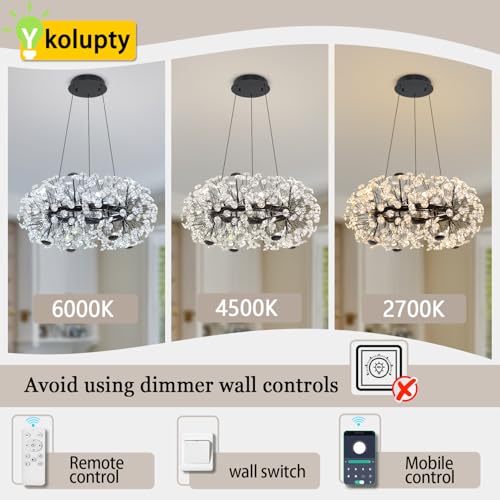 8 Light Dandelion Black Chandelier for Dining Room