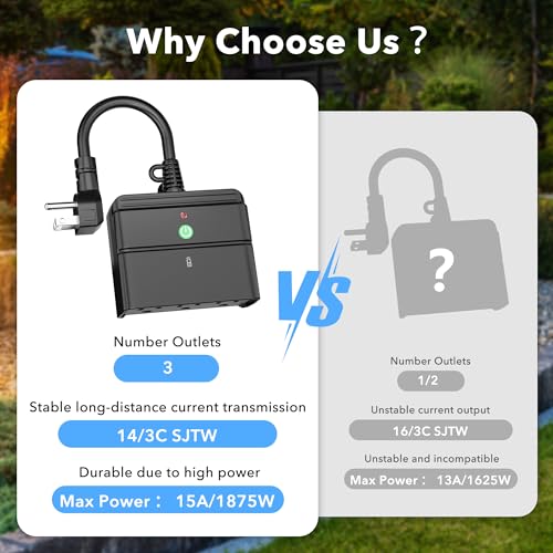 Remote Control Outlet Wireless Light Switch Outdoor Indoor 3