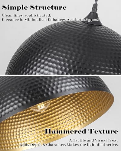 16 inch Black and Gold Pendant Light 1 Pack