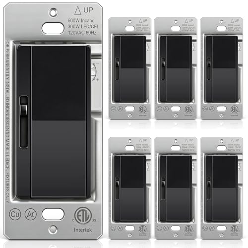 6PK BESTTEN Slide Dimmer Light Switch (6 Count)