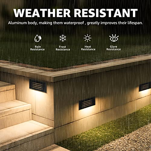 8 Pack Low Voltage Step Lights 5W 6in Outdoor Black Cast (8 Count)