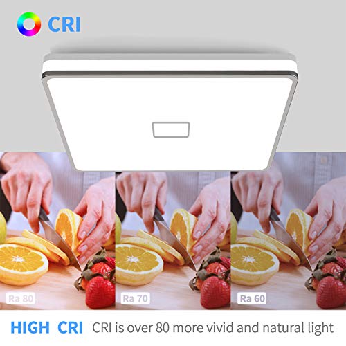 LED Ceiling Light Fixtures Flush Mount 12.8inch 24W Bright White Square LED Ceiling Lamp 5000K