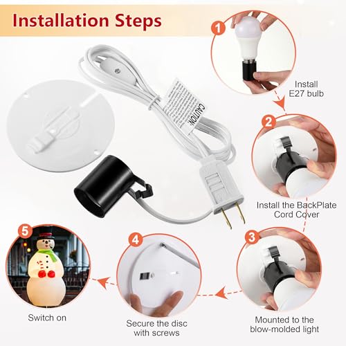 8 Set Blow Mold Light Kit E26 E27 Socket