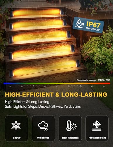 LED Solar Step Lights Waterproof Outdoor Stair Lights (12 Count)