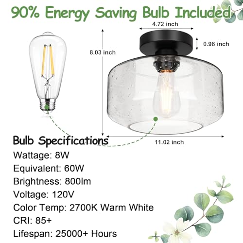 Industrial Semi Flush Mount Ceiling Light