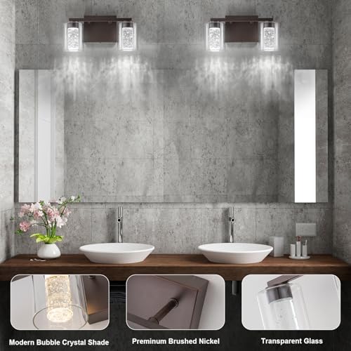 2 Light Bronze Vanity Light with 3 Color Modes (2 Count)