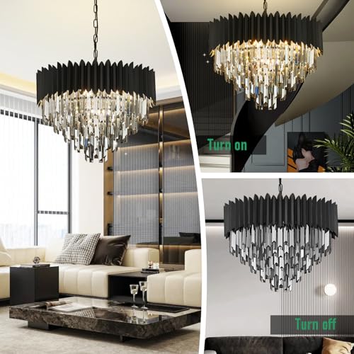 8 Light Large Crystal Chandeliers 24" Dining Room Light Fixture 5