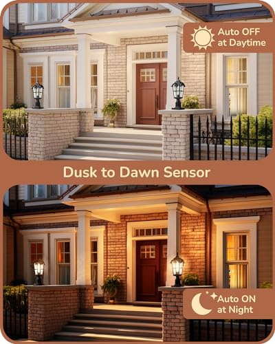 Dusk to Dawn Outdoor Post Light with Pier Mount Base