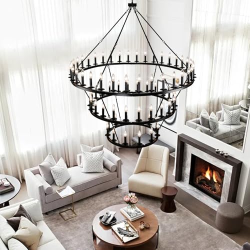 Extra Large 3 Tier Wagon Wheel Chandelier