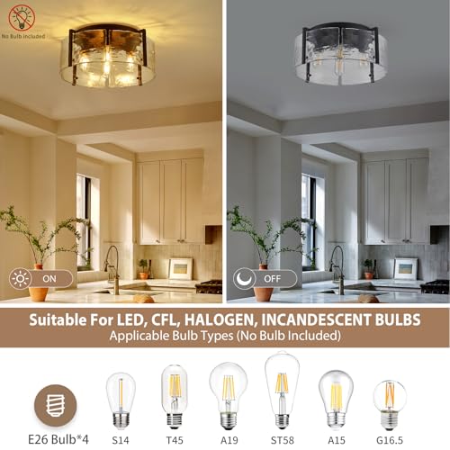 17.3“ Semi Flush Mount Ceiling Light Fixture