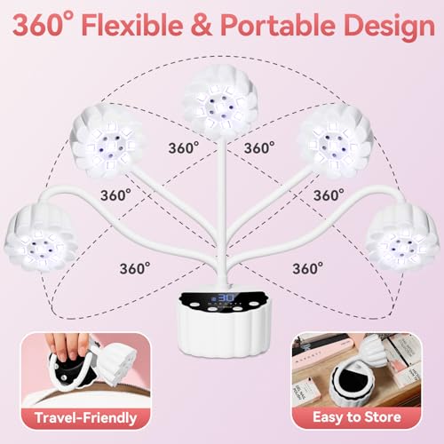 Gooseneck UV LED Nail Lamp Flash Cure Lamp Rechargeable 58mW