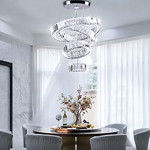 4 Ring Adjustable Crystal Chandelier