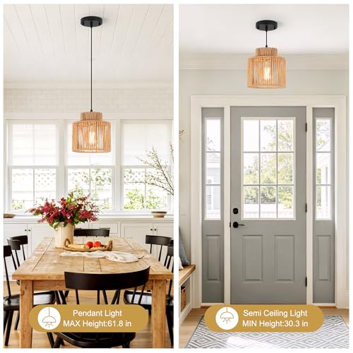 Boho Rattan Pendant Light
