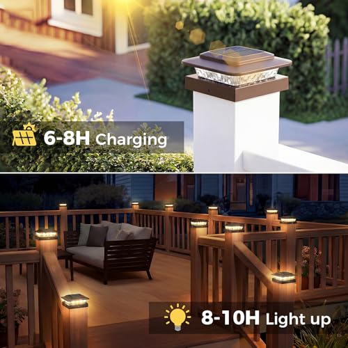 4x4 Solar Post Cap Lights Outdoor 2Pack (2 Count)