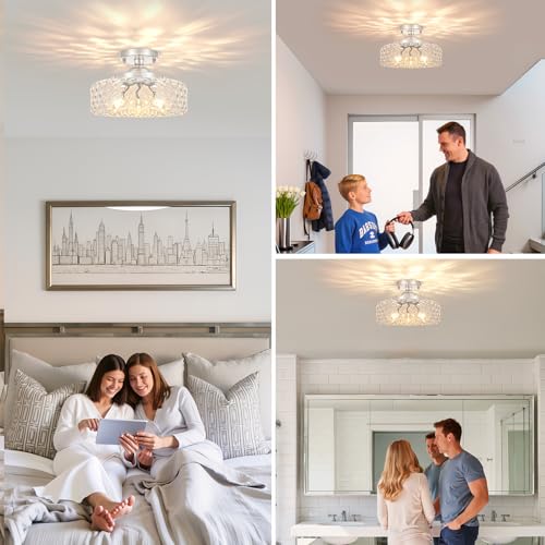 Brushed Nickel Semi Flush Mount Ceiling Light