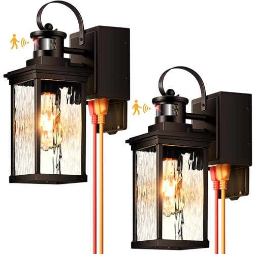 Motion Sensor Exterior Lighting Fixtures for House with GFCI Outlet