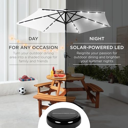 7.5ft Solar Umbrella LED Lighted Patio Umbrella