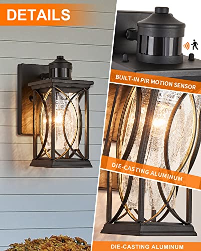 Motion Sensor Outdoor Wall Light with Dimmable Bulb