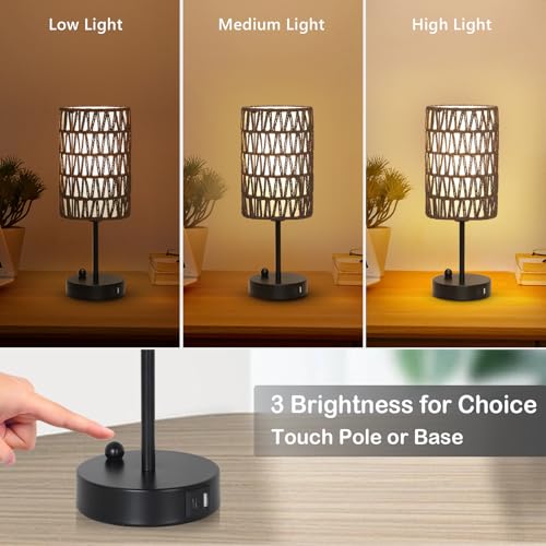 Gray Bedside Lamps Set of 2 (2 Count)