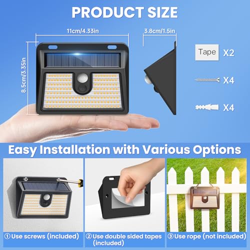 2 Packs] Solar Motion Sensor Outdoor Lights (2 Count)