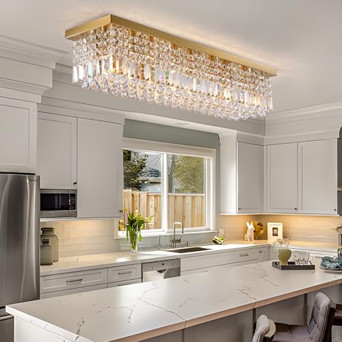 8 Light Gold Crystal Chandelier