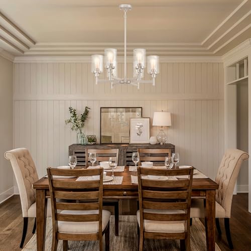 6 Light Brushed Nickel Chandeliers for Dining Room Light Fixture