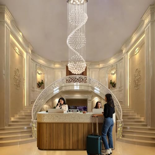 Modern Spectacular Spiral Sphere Rain Drop Chandeliers