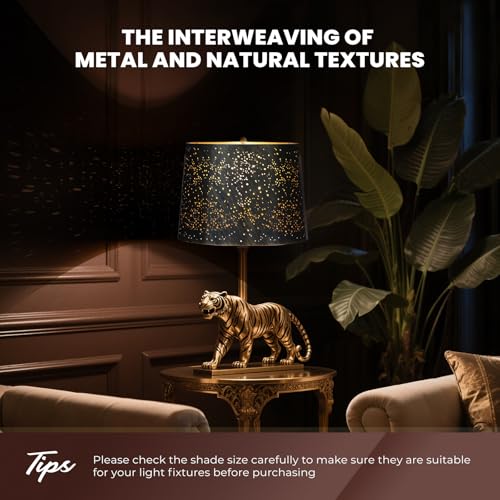 Etched Starlight Metal Lamp Shade Replacement for Table Floor Lamps