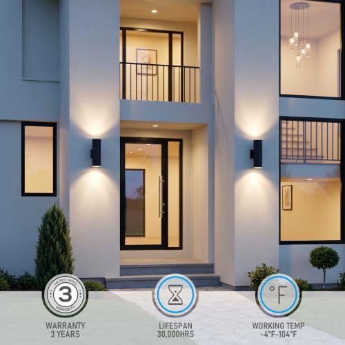4 Pack 18 Inch 5CCT LED Cylinder Up Down Wall Light Outdoor (4 Count)