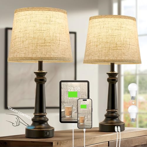 Touch Lamps for Nightstand Set of 2 (2 Count)