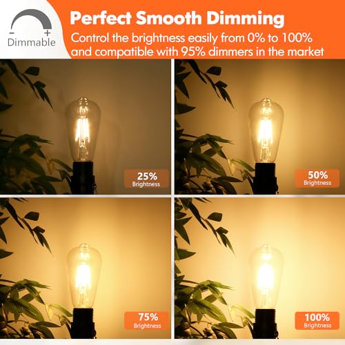 Dimmable Vintage Edison LED Bulbs (4 Count)