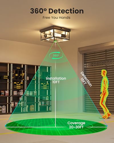 Outdoor Ceiling Light with Motion Sensor (2 Count)