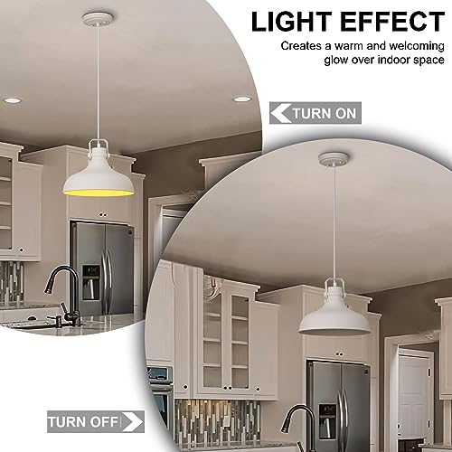 White Modern Pendant Lights Kitchen Island Fixtures (3 Count)