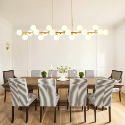 75" L Linear Chandeliers Over Table 22