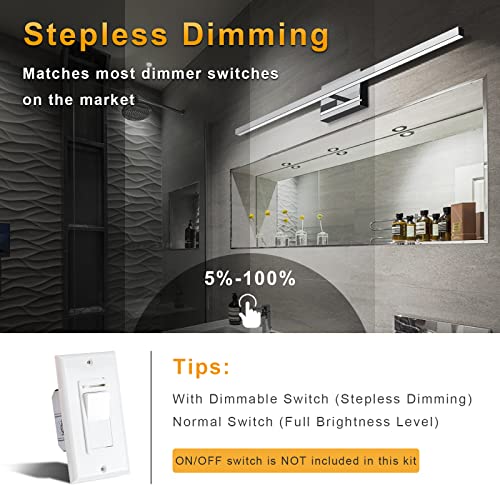 48 inch Chrome Bathroom Vanity Light