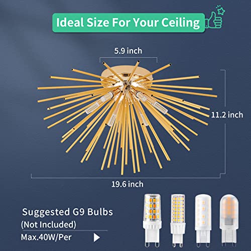 Sputnik Flush Mount Ceiling Light Fixture