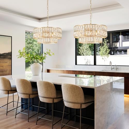 Gold Crystal Chandelier 20" 6