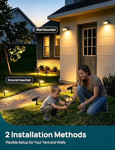 Solar Lights Outdoor Waterproof LED Spotlights Warm White 6 Pack (6 Count)