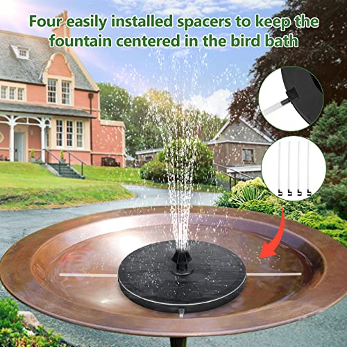 Upgraded Solar Fountain with 4 Easy Install Nozzle and Fixer
