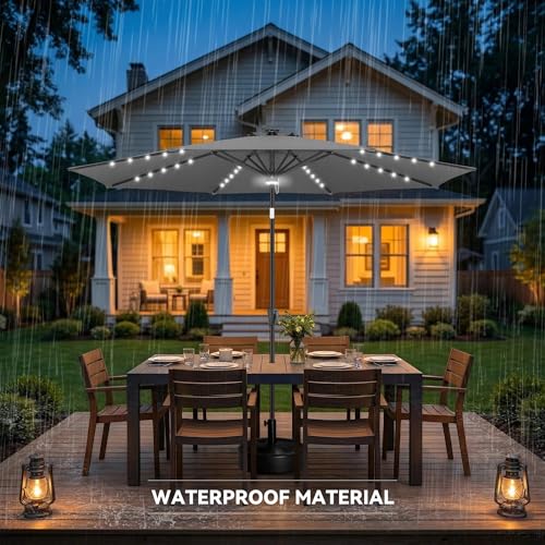 Solar Patio Umbrella with Centre Light
