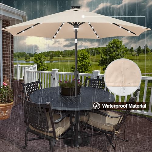 Solar Patio Umbrella with a Centre Light