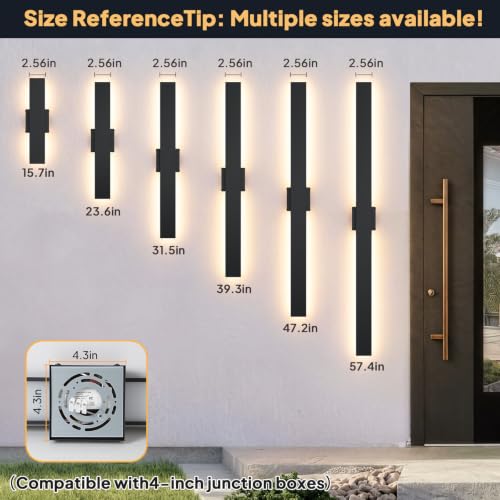 2 Pack LED Outdoor Wall Lights Dimmable (15.7in)