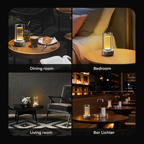 Rechargeable Cordless Small Metal Table Lamp (2 Count)