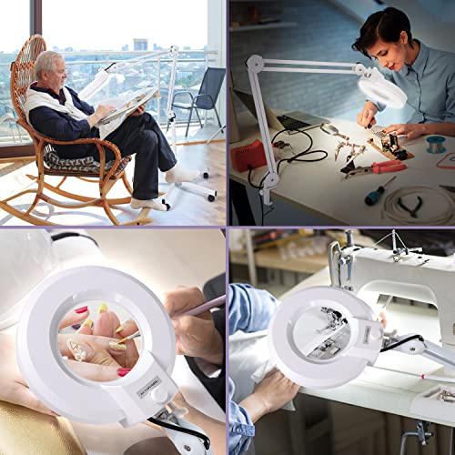 12X Magnifying Glass with Light and Stand