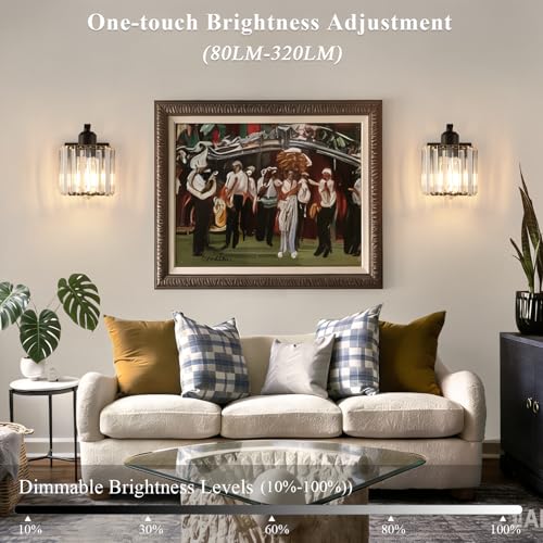 8 Inch Battery Operated Wall Sconces Set of 2 (2 Count)